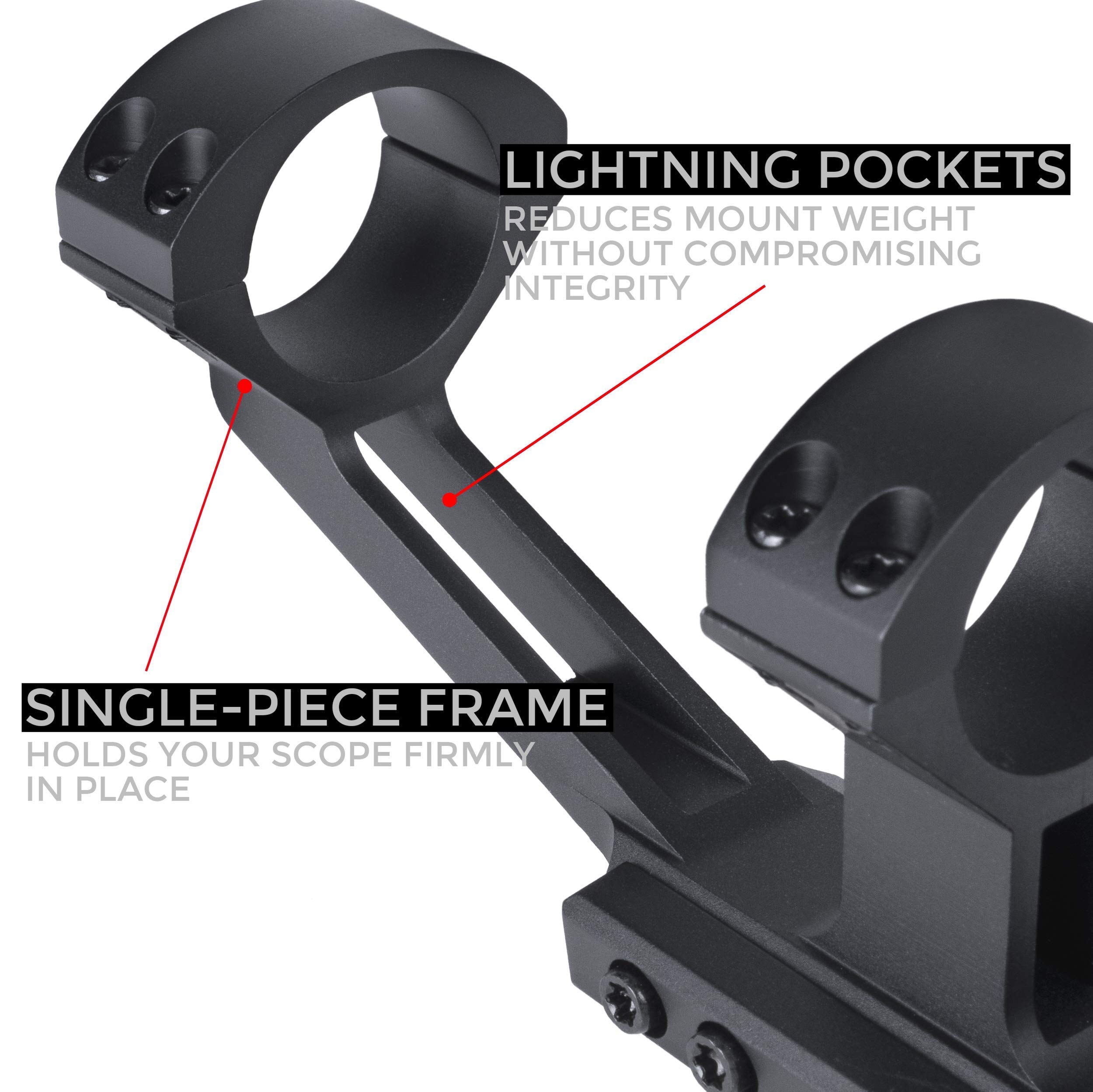 Monstrum 3-9x32 AO Rifle Scope with Illuminated Range Finder Reticle and Parallax Adjustment | ZR255 H-Series Offset Scope Mount | Bundle