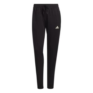 adidas Women's Aeroready Sereno Slim Tapered-Cut 3-Stripes Pants, Black/White, Small