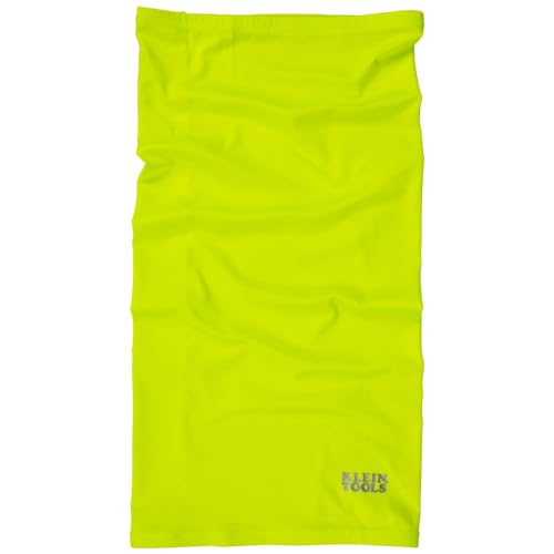 Klein Tools 60465 Cooling Band for Neck and Face with Evaporative Performance Knit Fabric, Cools Instantly When Wet, UPF 50 Protection, Yellow