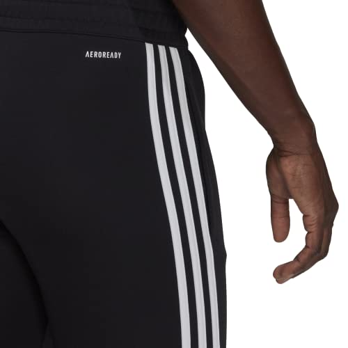 adidas Women's Aeroready Sereno Slim Tapered-Cut 3-Stripes Pants, Black/White, Small