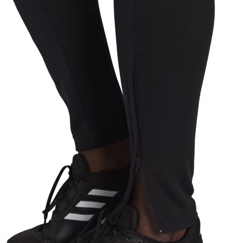 adidas Women's Aeroready Sereno Slim Tapered-Cut 3-Stripes Pants, Black/White, Medium