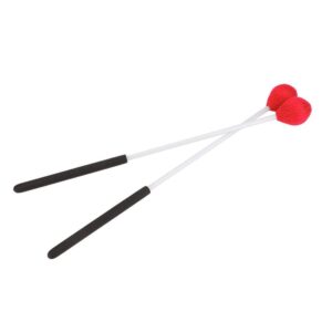 1 Pair Marimba Percussion Mallets Hard Yarn Head Marimba Malleta for Beginners Accessory(Red)