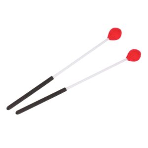 1 Pair Marimba Percussion Mallets Hard Yarn Head Marimba Malleta for Beginners Accessory(Red)