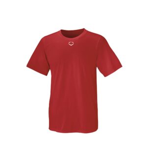 evoshield kids' standard shirt, scarlet, medium