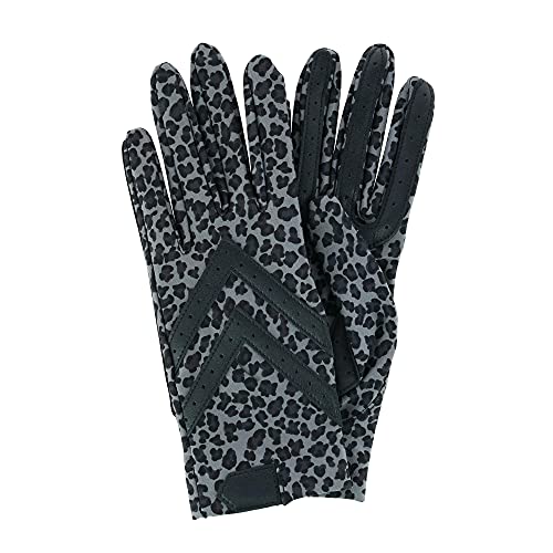 Isotoner Shortie Tech Touch Gloves, Leopard Print, Small/Medium