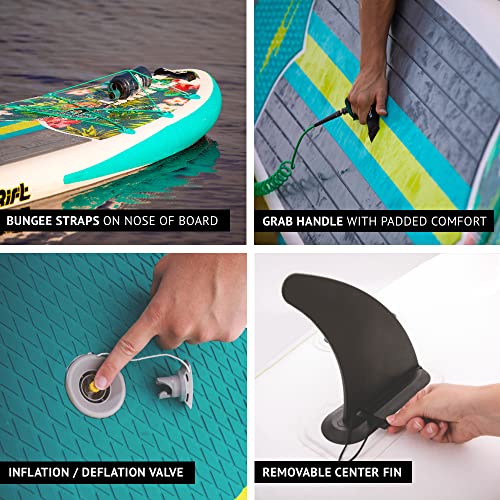 Drift Inflatable Stand Up Paddle Board - SUP Paddle Board and Accessories, Including Pump, Paddle, and More - Native Floral, Adult, 11'6"