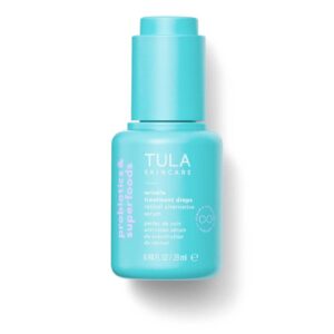 tula skin care wrinkle treatment drops - retinol alternative serum, anti-aging, minimizes wrinkles, contains bakuchiol, alfalfa sprouts, and stevia, 0.98 oz.