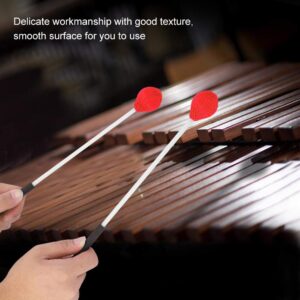 1 Pair Marimba Percussion Mallets Hard Yarn Head Marimba Malleta for Beginners Accessory(Red)