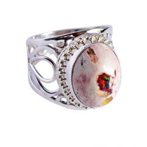 ravishing impressions pretty looking mexican fire opal gemstone 925 solid sterling silver ring handmade jewelry for women