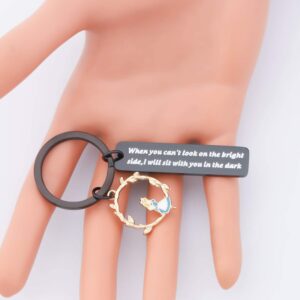 SEIRAA Fairy Tale Gift When you Can't Look on the Bright Side I Will Sit With You in The Dark (black Alic keychain)