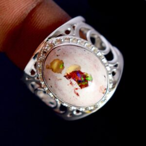 Ravishing Impressions Pretty Looking Mexican Fire Opal Gemstone 925 Solid Sterling Silver Ring Handmade Jewelry For Women