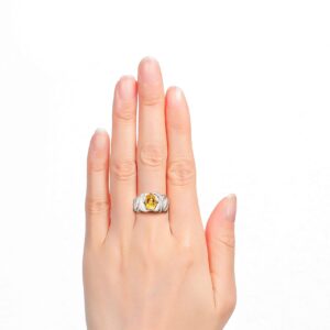 Rylos Solitaire Gemstone Yellow Topaz/Citrine Ring - November Birthstone* Size 12