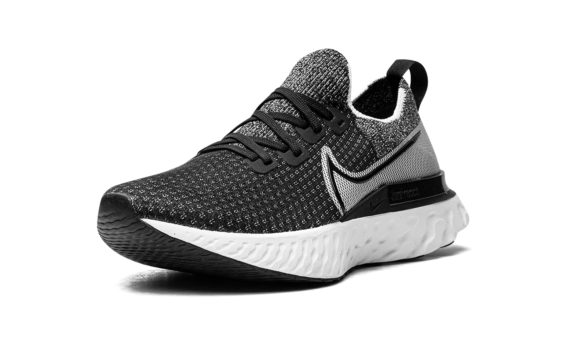 Nike React Infinity Run Flyknit Womens Running Shoe Cd4372-012 Size 5 Black/Black-White