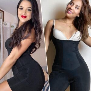 SHAPERX Shapewear for Women Tummy Control Open Bust Thigh Slimmer Body Shaper, SZ2490293-Black-L