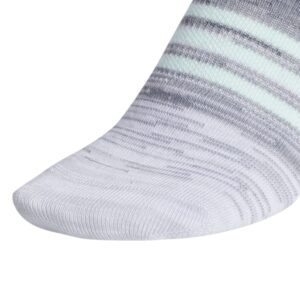 adidas Women's Superlite No Show Socks (6-Pair), Grey/Halo Mint Green/Pulse Yellow, Medium