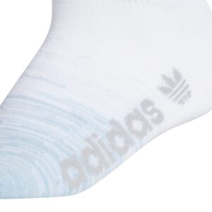 adidas Originals Women's Originals Superlite Gradient 6-Pack No Show, White/Ambient Sky Blue/Ambient Blush Pink, Medium