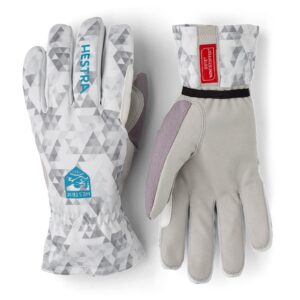 hestra unisex windstopper touring 5-finger glove - offwhite print - 8