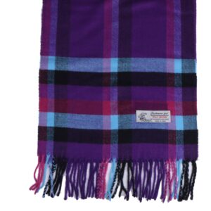 TZ Promise Plaid Pattern Cashmere Feel Classic Soft Luxurious Winter Scarf For Men Women (Classic Purple Plaid)