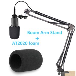 AT2020 Microphone Stand with Pop Filter Compatible with Audio-Technica AT2020 AT2020USB+ AT2035 by YOUSHARES