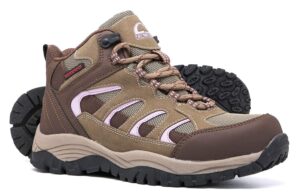 brown oak womens waterproof outdoor shoes casual trekking work hiking boots (brown, 8)