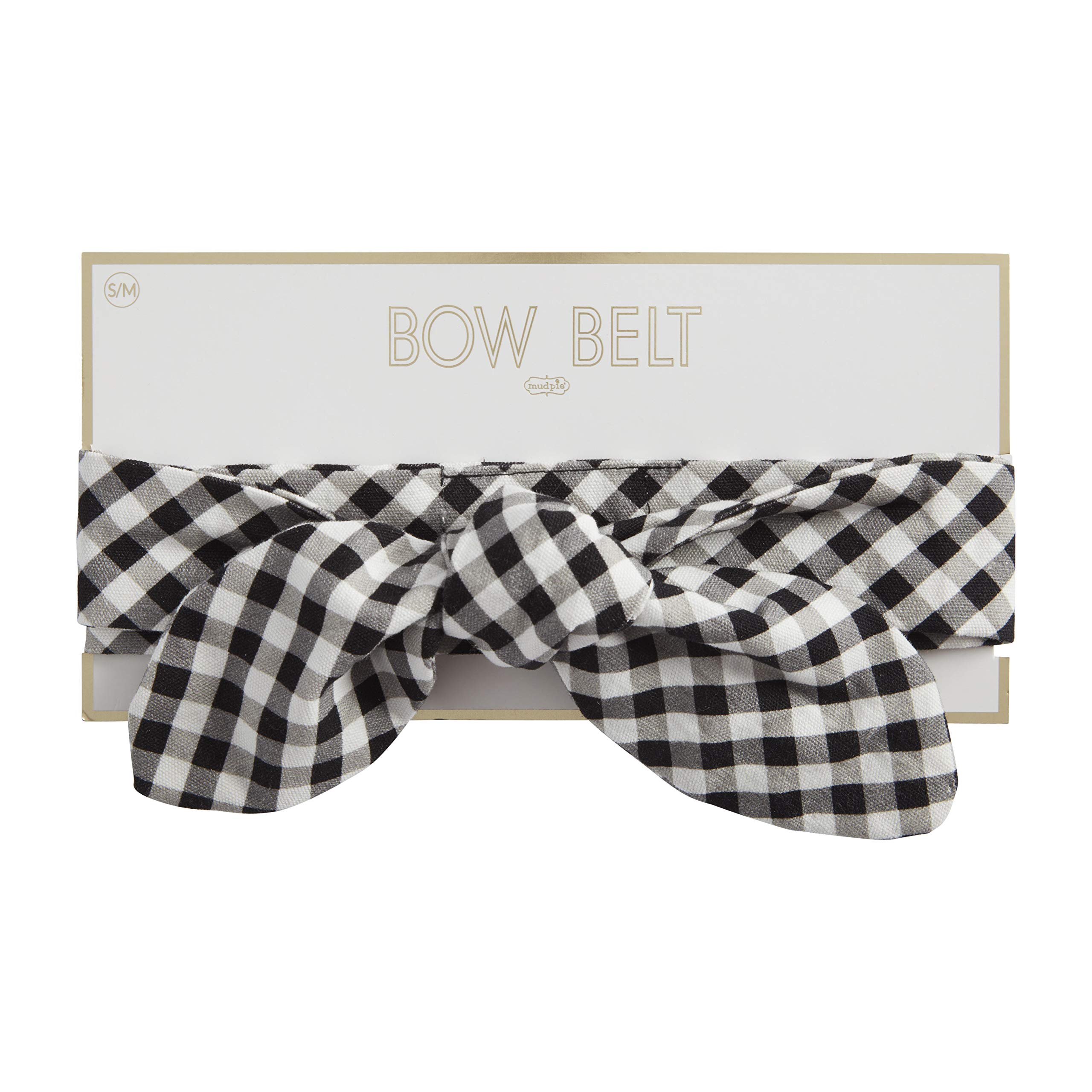 Mud Pie Women's Woven Bow Belt, Black, Small/Medium