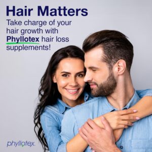 Phyllotex Vitamins for Hair Growth for Women and Men, Scientifically Proven Hair Supplements for Visibly Thicker, Longer, Fuller Hair, All Natural Hair Loss Capsules, 1 Month Supply