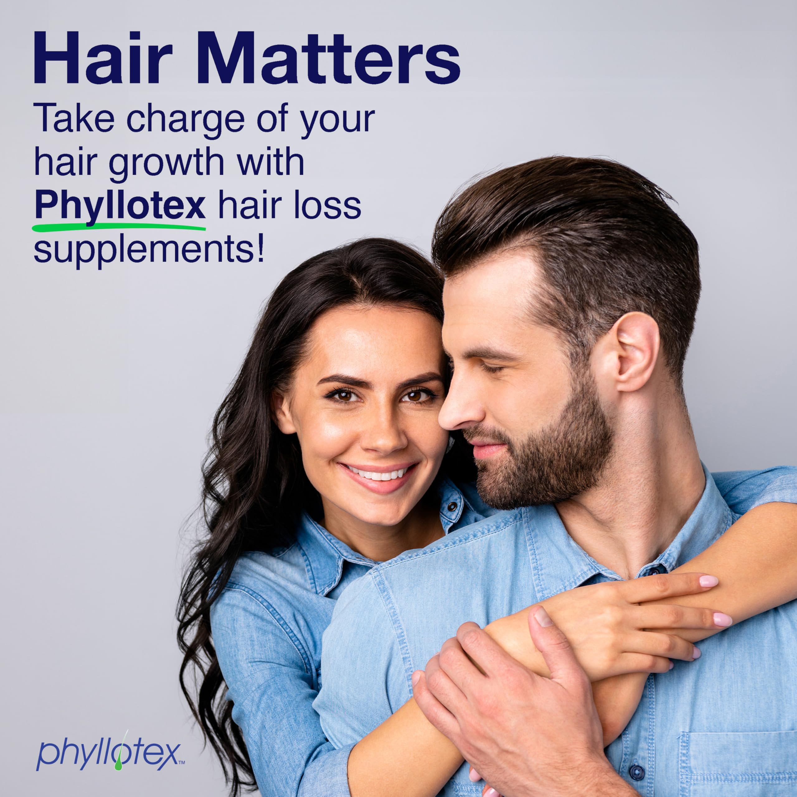 Phyllotex Vitamins for Hair Growth for Women and Men, Scientifically Proven Hair Supplements for Visibly Thicker, Longer, Fuller Hair, All Natural Hair Loss Capsules, 1 Month Supply