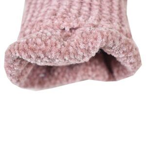 C.C Winter Warm Eco-Friendly Knit Chenille Touchscreen Texting Gloves, Rose