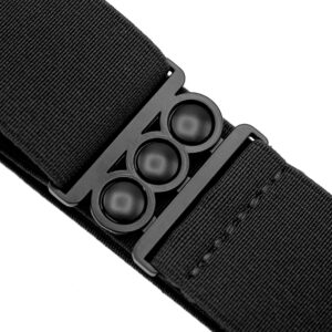 ONE-BELT No Show Invisible Elastic Belts for Women | Non Slip | Fits waist upto 50 Inch (Matte Black - BLACK)