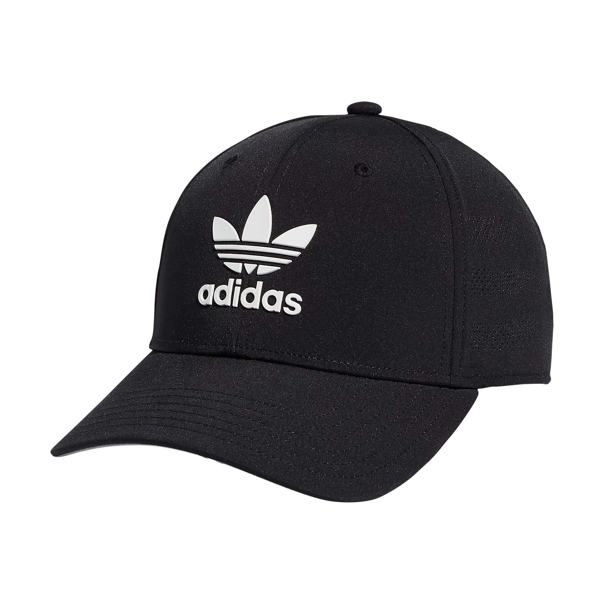 adidas Originals Men's Beacon Structured Precurve Snapback Cap, Black/White, One Size