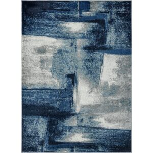 LUXE WEAVERS Lagos Collection 7558 Navy 6x9 Abstract Area Rug