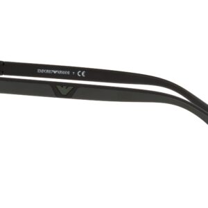 Emporio Armani Men's EA4115 Prescription Eyewear Frames with Two Interchangeable Sun Clip-Ons Rectangular, Matte Black/Clear/Black/Gradient Brown, 54 mm