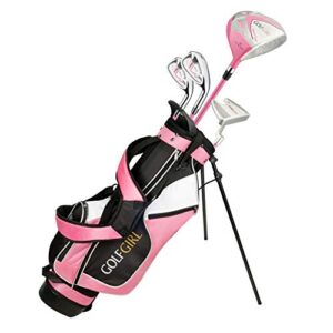 Golf Girl Junior Girls Golf Set V3 with Pink Clubs and Bag, Ages 8-12 (4' 6" - 5'11" Tall), Right Hand