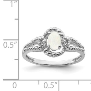 IceCarats 925 Sterling Silver Created Opal Diamond Ring October Birthstone Jewelry Size 8