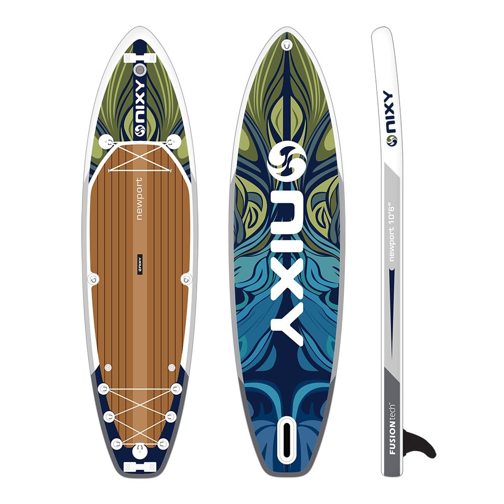 NIXY Newport G5 Inflatable Paddle Board | High-Performance, Durable, and Lightweight SUP for All Skill Levels with Welded Seams and 300 lbs. Capacity. (BoraBora)