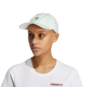 adidas Originals Women's Mini Logo Relaxed Adjustable Cap, Ambient Sky Blue/Pulse Yellow/Black, One Size