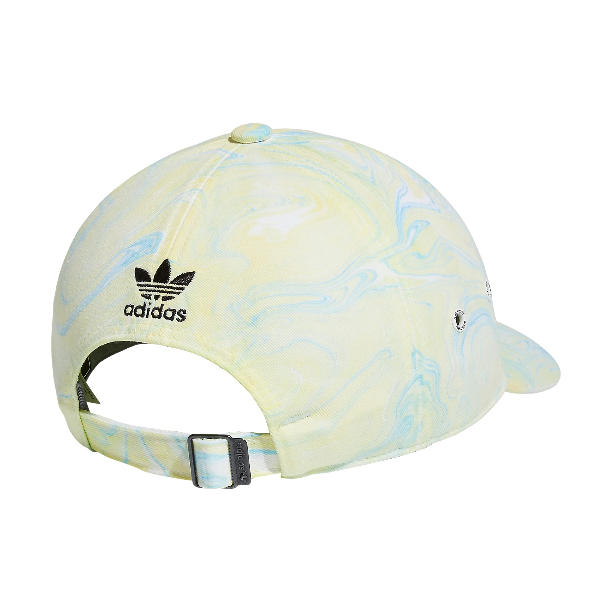 adidas Originals Women's Mini Logo Relaxed Adjustable Cap, Ambient Sky Blue/Pulse Yellow/Black, One Size