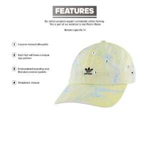 adidas Originals Women's Mini Logo Relaxed Adjustable Cap, Ambient Sky Blue/Pulse Yellow/Black, One Size