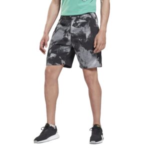 reebok men's standard graphic shorts, black, xx-large