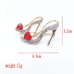 LKEEP Ladies Crystal Rhinestone High Heel Princess Shoes Brooches Women Stylish Charm Brooch Pin