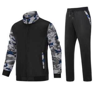 magcomsen track suits for men set winter sweatpants camo tracksuit running jacket casual sweatshirt jackets running suit athletic set for men sweatsuit