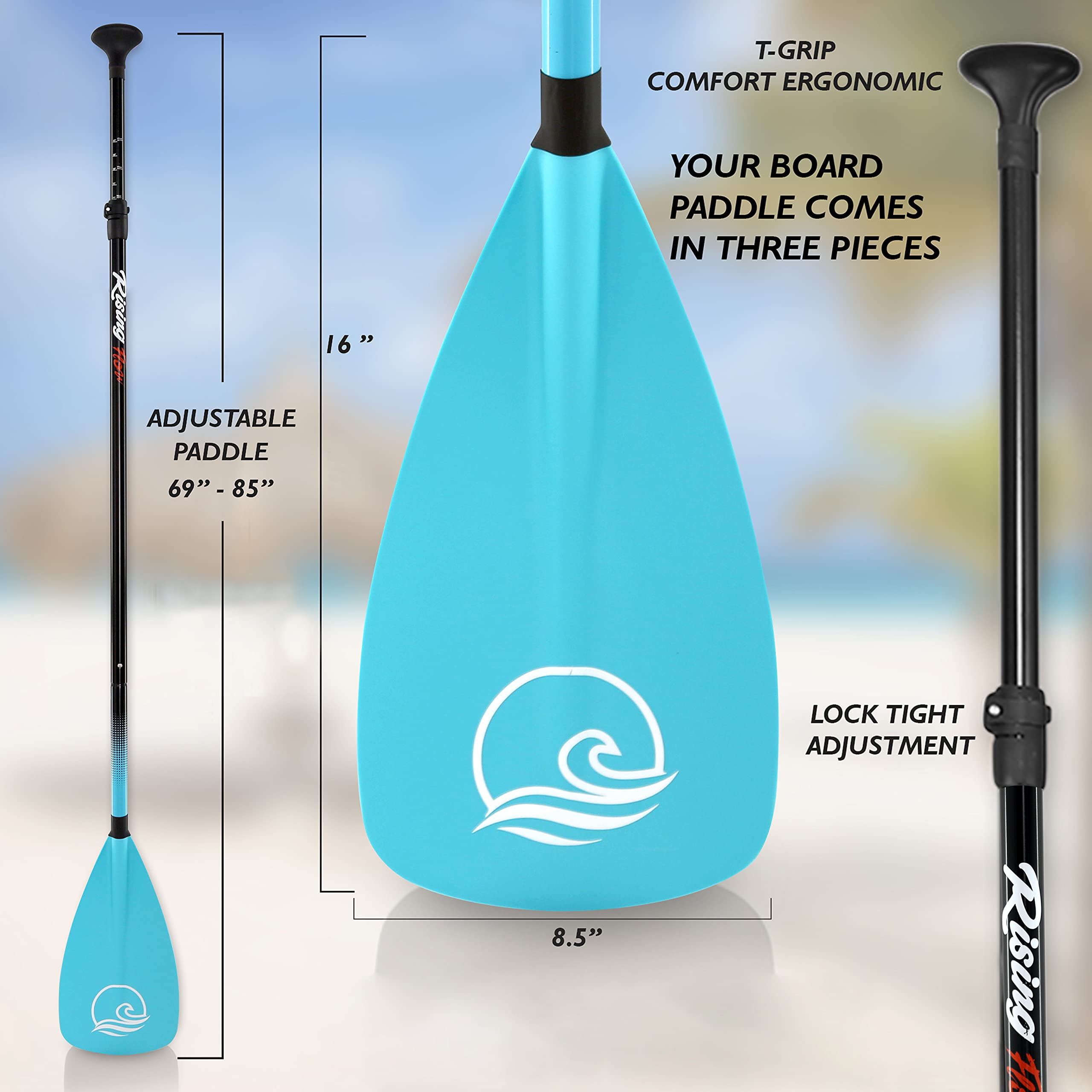 SereneLife Stand Up Paddle-Board Adjustable Paddle - Adjustable Water Paddle Oar for SLSUPB518 Rising Flow Inflatable SUP Stand Up Water Paddle-Board - SereneLife PRTSLSUPB518PDL