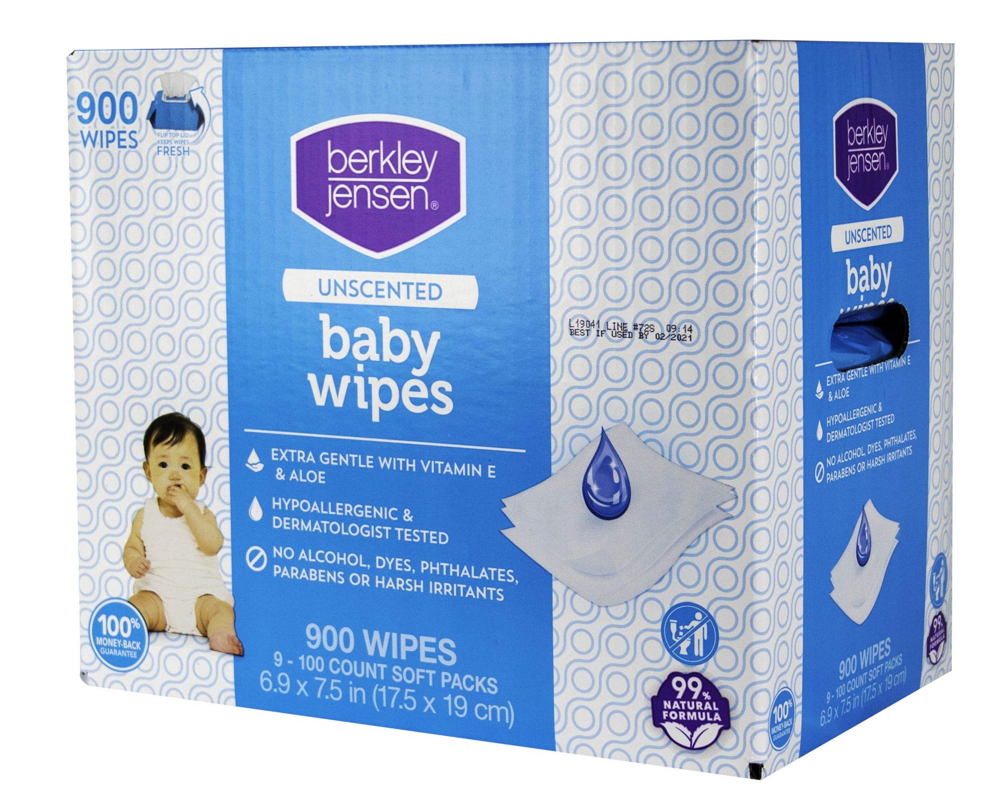 Berkley Jensen Unscented Baby Wipes, 9 pk./100 ct.