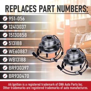 Replacement Front Wheel Hub Bearing Assembly Set of 2 - Compatible with Chevy, Buick, GMC Vehicles - Rainier, SSR, Trailblazer, Envoy, Bravada, 9-7x - Replaces 951-056, 12413037, 15130858, 513188