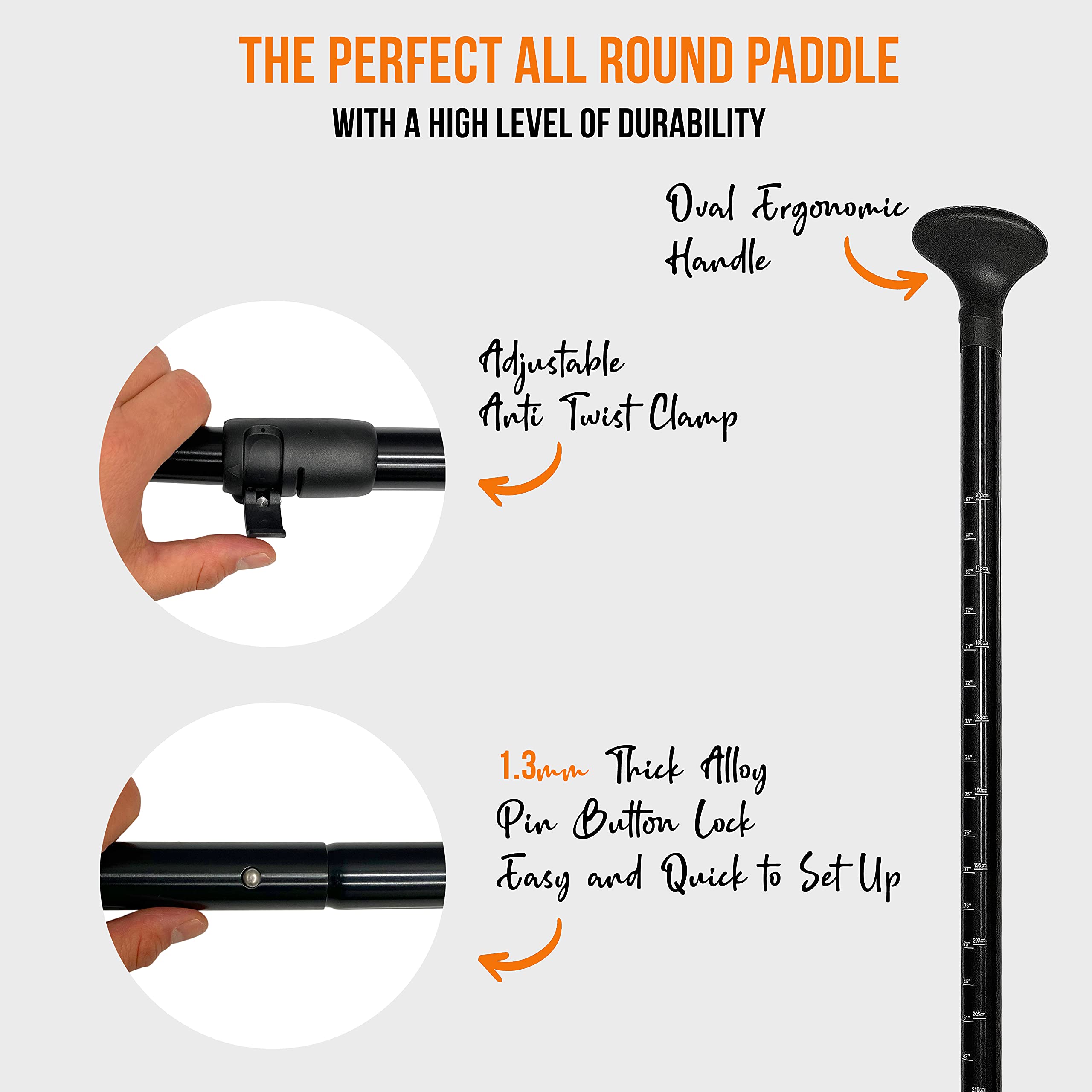 SereneLife Stand Up Paddle-Board Adjustable Paddle - Adjustable Water Paddle Oar for SLSUPB518 Rising Flow Inflatable SUP Stand Up Water Paddle-Board - SereneLife PRTSLSUPB518PDL