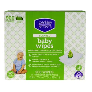 Berkley Jensen Green Tea & Cucumber Scented Baby Wipes, 9 pk./100 ct.