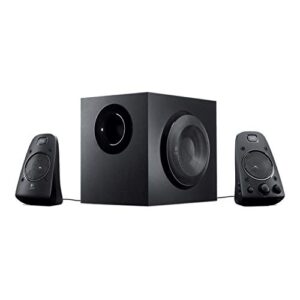 Logitech Z623 400 Watt Home Speaker System Bundle with Closed-Back Studio Monitor Headphones and Audio Cable (3 Items)