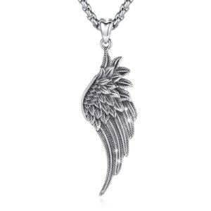 LOOVE Angel Wing Necklace for Women Sterling Silver Guardian Angel Necklace Wing Pendant Charm Angel Jewelry Women