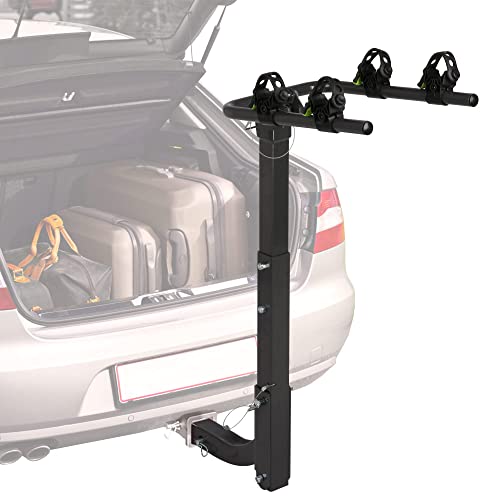 LUCKYERMORE Bike Rack Hitch Bike Rack for SUV with Adjustable＆Foldable Steel Frame, Car Bike Racks for 2 Bikes Bike Carrier Hitch Mount with 2-inch Receiver