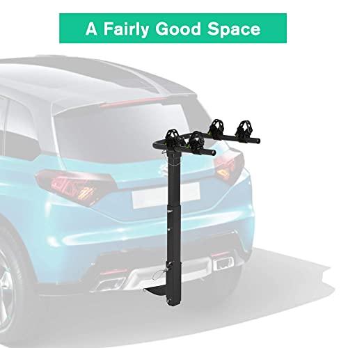 LUCKYERMORE Bike Rack Hitch Bike Rack for SUV with Adjustable＆Foldable Steel Frame, Car Bike Racks for 2 Bikes Bike Carrier Hitch Mount with 2-inch Receiver